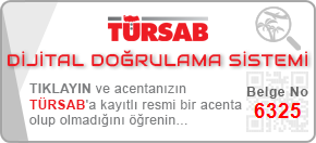 TÜRSAB dijital doğrulama logosu, belge numarası 6325